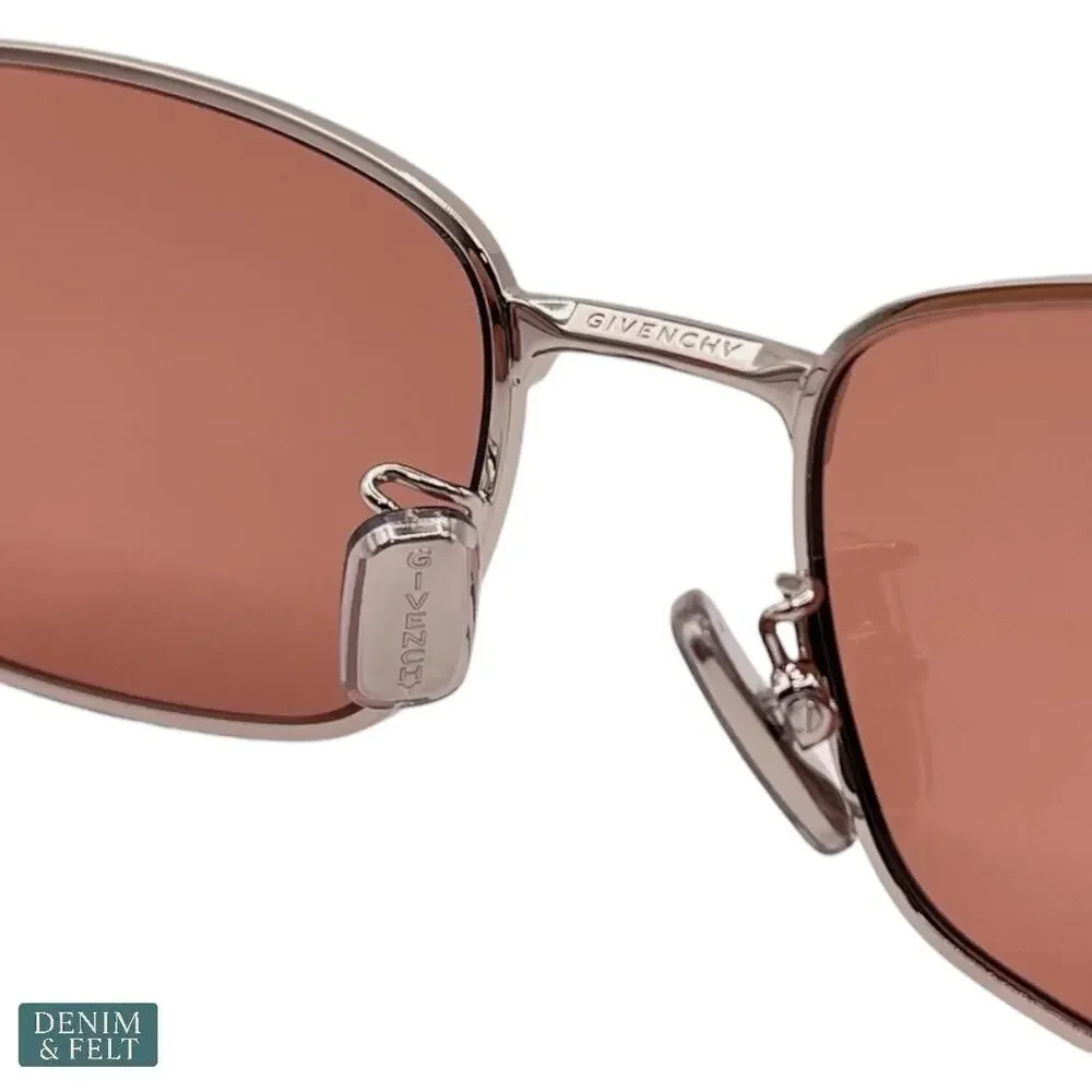 NEW Givenchy Speed Square Metal Sunglasses Burgundy Nylon Lenses Geometric Luxe - Picture 10 of 14
